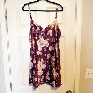 Morgan Taylor Vtg Y2K floral slip dress lace satin fairy garden party mini dress